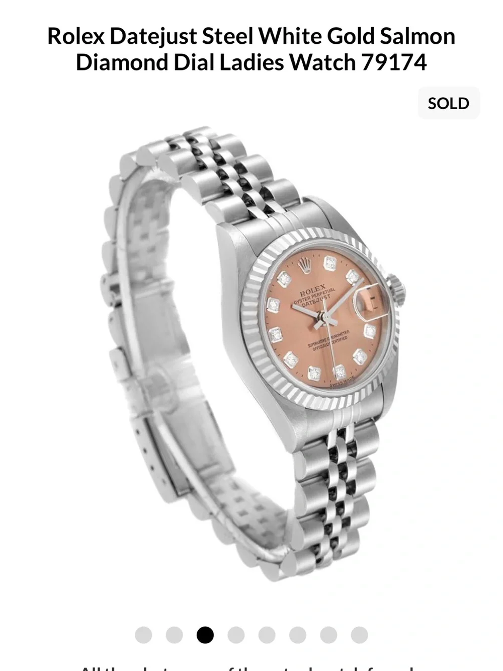 Rolex Lady Datejust 26mm with Salmon Dial and Factory Diamond Dial